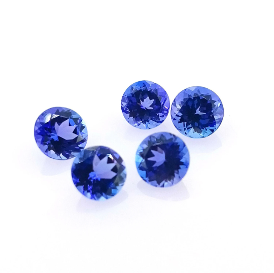 AAAA Natural Blue Tanzanite 0.55 Cts Round (TZRD005) - Bluestargemstones - -